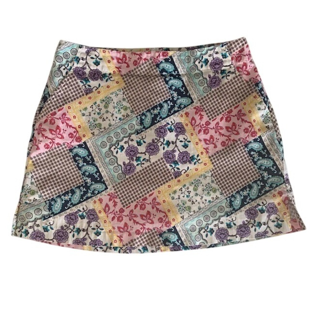 Lady Hagen Golf Skort Size 8 Tennis Pickleball Floral Patchwork Print Skirt EUC